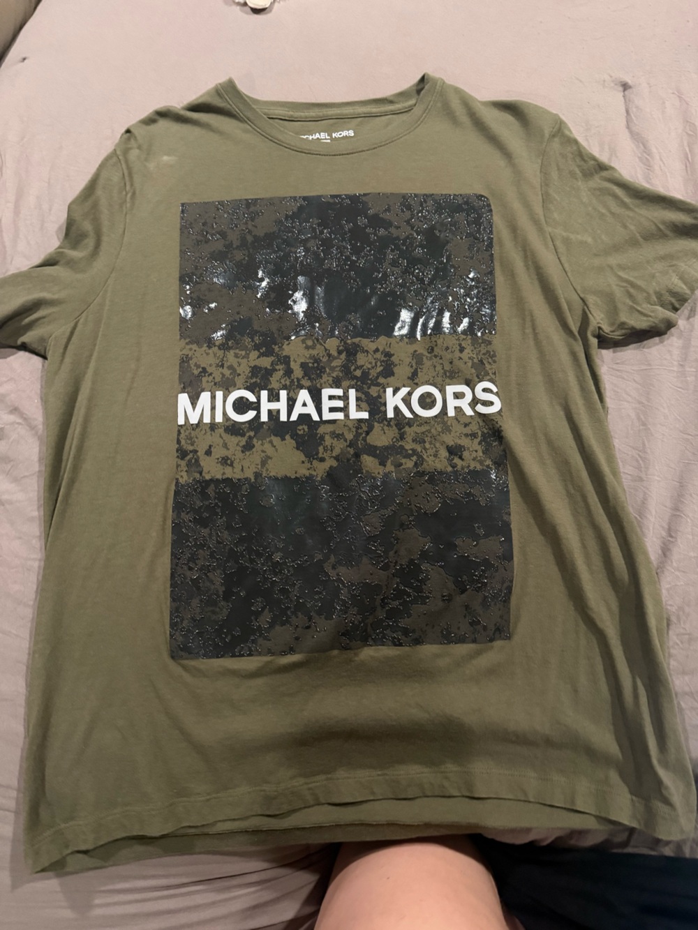 Michael Kors Olive Green Short Sleeve Graphic Tee